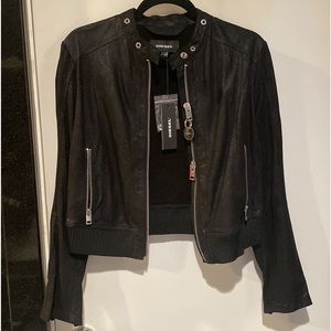 NWT. Diesel goatskin shimmering crop leather jacket. NWT. Size M.
